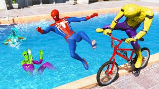 1200 Seconds of GTA 5 Ragdolls Rainbow Spiderman Jumps/Fails Into Water (Euphoria Physics)