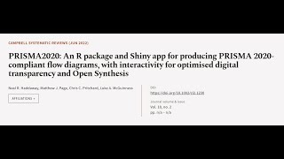 PRISMA2020: An R package and Shiny app for producing PRISMA 2020โcompliant flow diagr... | RTCL.TV