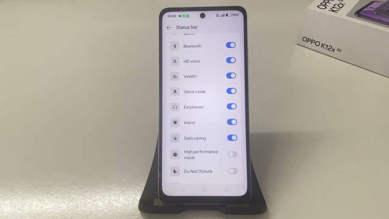How to Enable Data Saving Icon in Status Bar on OPPO K12X