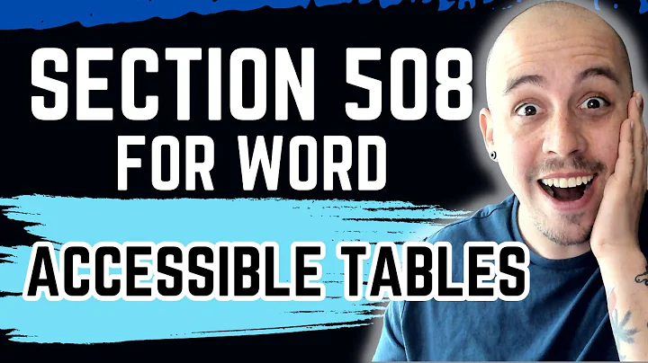 How to make Tables Accessible in Microsoft Word Section 508 Series
