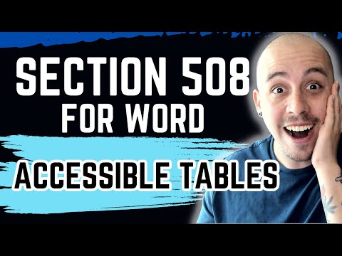 How to make Tables Accessible in Microsoft Word Section 508 Series