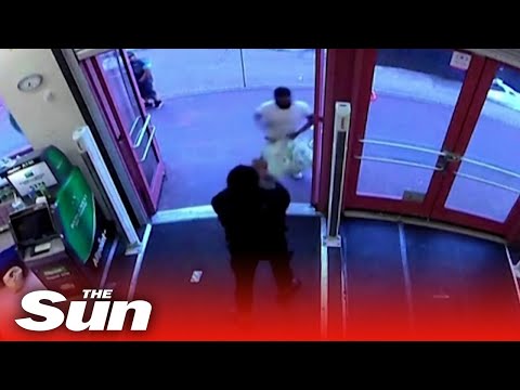 Shocking moment security guard shoots man in Walgreens in San Francisco