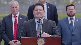 Turnpike Chief Operating Officer Craig Shuey speaks at National Work Zone Safety Week event