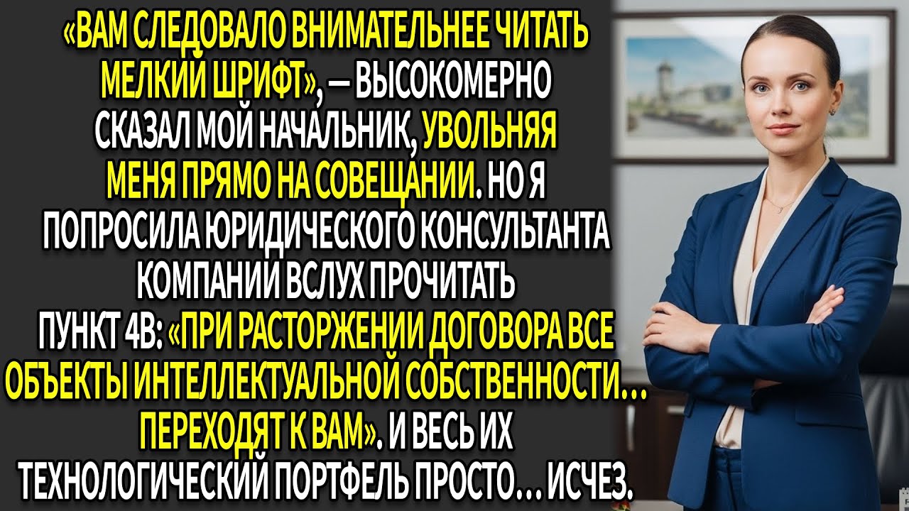 😑 Мой директор уволил меня публично …📂так что я забрала интеллектуальную собственность компании🔥