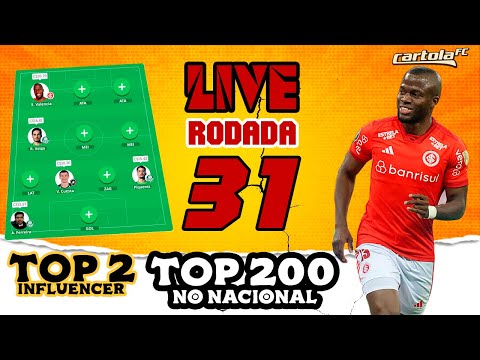 LIVE CARTOLA FC 2023 RODADA 31 - TOP 2 INFLUENCIADOR E TOP 200 NO NACIONAL COM 2334.84pts NO TOTAL