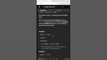 3760. Maximum Substrings With Distinct Start | Editorial | Leetcode #coding #dsa #trending #cpp