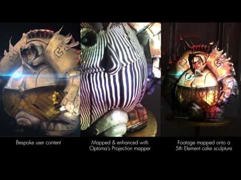 5th Element projection mapped cake sculpture demo optoma s projection mapper app IOS Android