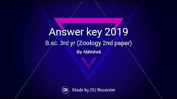 Answer key 2019 Zoology 2nd paper B.sc. 3rd year || CCS University || Full answer key 2019