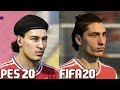 Fifa 20 vs pes 2020  arsenal player faces comparison