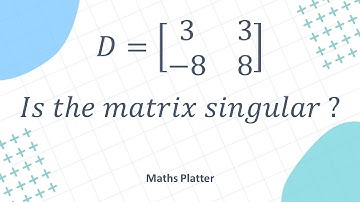 AP Calculus BC | CBSE Class 12 Maths | Matrix Singularity: How to Check if a 2x2 Matrix is Singular