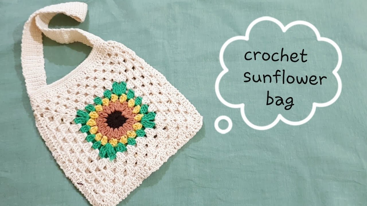 Crochet Sunflower Bag/The CrochetWorld - YouTube