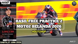 Hasil Moto2 Hari ini~Hasil FP2 Moto2 Belanda 2026 Hari ini~Hasil Latihan Bebas 2 Moto2 Belanda 2026