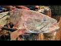 Amazing Giant Hamour Fish Cutting Live In Bangladesh | Grouper Fish Cutting Skills