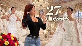 Wedding Dress Shopping Vlog 👰‍♀️ 27 dresses + family reaction ⭐️