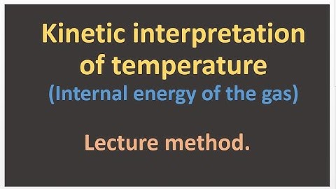 KINETIC INTERPRETATION OF TEMPERATURE -                                  INTERNAL ENERGY OF THE GAS