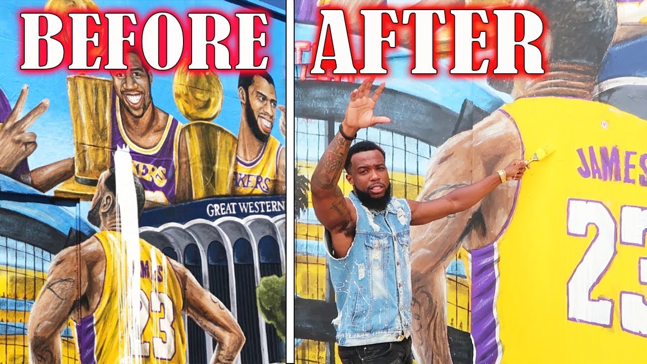 LeBron James Murals Around Los Angeles Are Being Vandalized By Lakers Fans