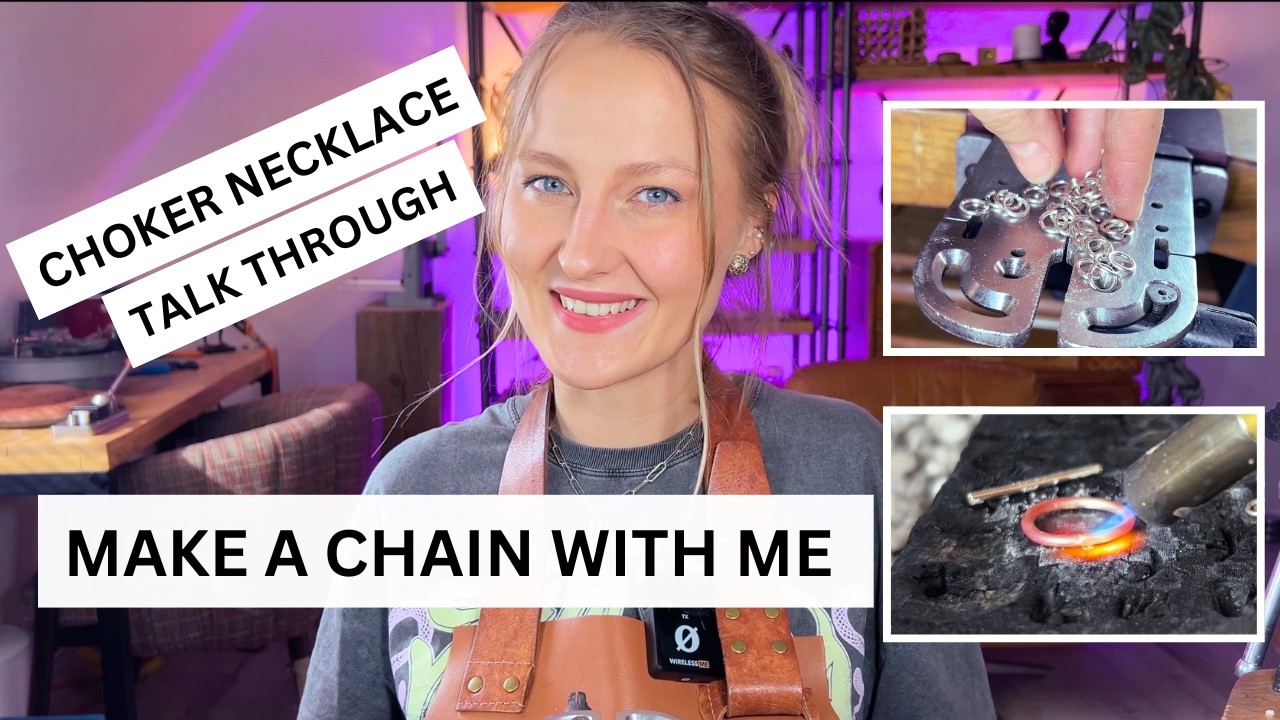 HOW to make hammered chain CHOKER necklace. Jewelry making 