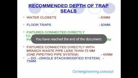 Building sanitary drainage system, one pipe, two pipe, stack system, trap depth..