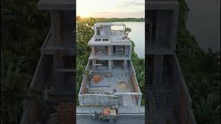 Luxury Villa Build Timelapse 🏡 | Lakeside Construction Drone POV