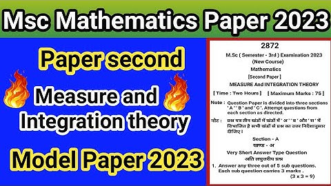 Measure and Integration Theory l MSc Mathematics Model Paper 2023 l #msc #mscmath