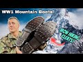 GERMAN WW1 BOOTS Upcycled to MOUNTAIN CLIMBING BOOTS! Unusual Shoe Repair