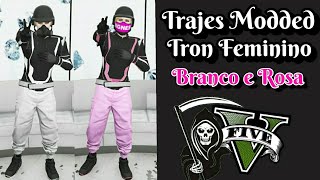 TRAJES MODDED TRON FEMININO (Outfit Female white pink) gta online