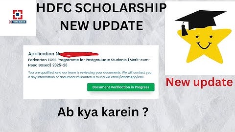HDFC SCHOLARSHIP NEW UPDATE I DOCUMENT VERIFICATION IN PROGRESS MEANS EXPLAINEDI SCHOLARSHIP WALA 