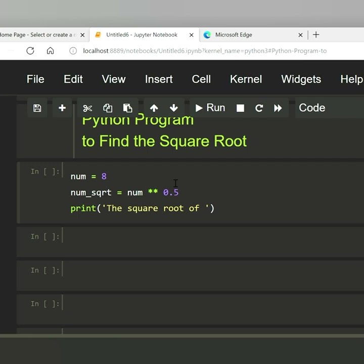 ##Python Program to Find the Square Root #beginners - YouTube
