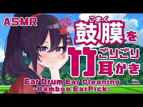 【ASMR】いい音圧の鼓膜をごりごり耳かき-竹耳かき-/Bamboo Ear Pick Ear Drum Ear Cleaning #929【会話あり/リクエストなし】