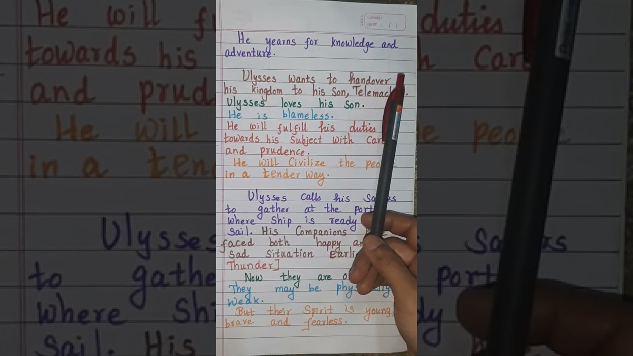 Ulysses by Alfred Tennyson poem paragraph (Explanation in Tamil) YouTube