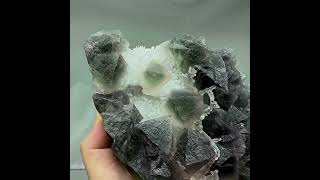 Video preview: Green Octahedral Fluorite with Quartz — Zhejiang, China | Natural Mineral Specimen