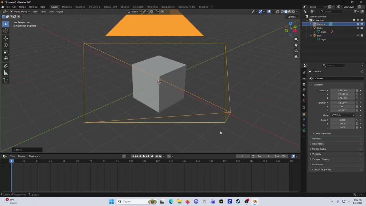 Going Through Blender Course #1 - Interface/creating/basic movement of objects