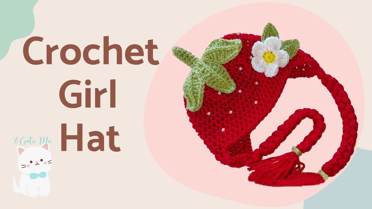 How to crochet baby girl hat / How to make a crochet strawberry hat