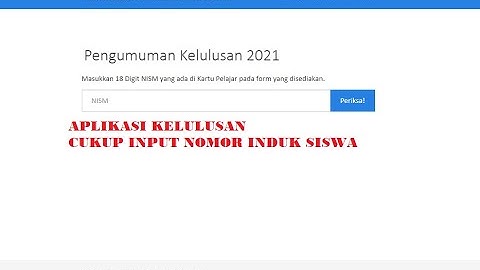 Aplikasi Kelulusan Peserta Didik Sederhana Berbasis Web (Cukup Masukan Nomor Induk)