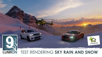 Lumion 9 - Test rendering video with sky rain and snow