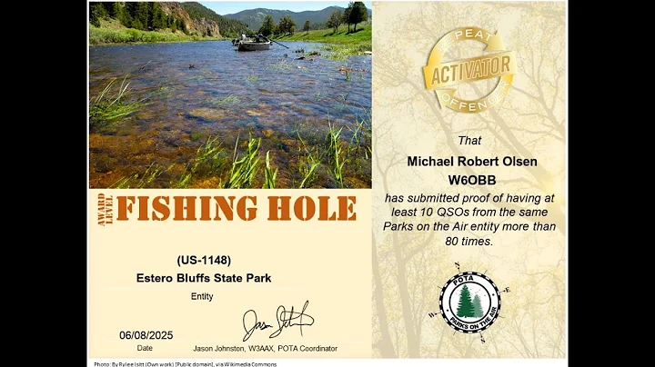 80th POTA Parks on the Air Activation US-1148 Estero Bluffs State Park in Cayucos CA 12 QSOs EFHW 73