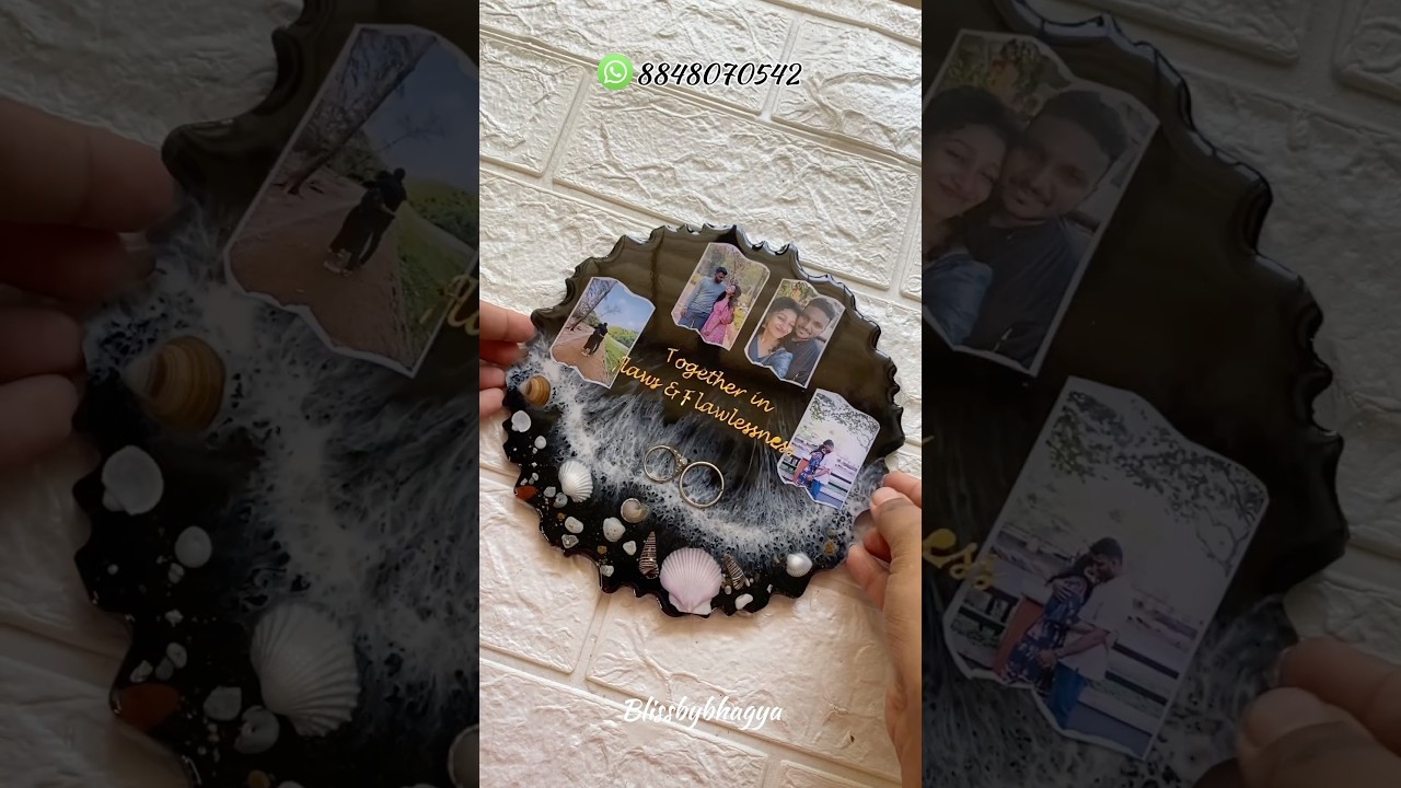 Black ocean themed resin frame 🐳🖤🌸