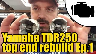 TDR250 big end check & new piston install Ep.1 #1146