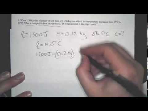 How to calculate specific heat: Example specific heat problems