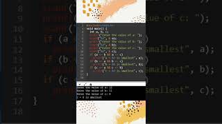 C Program to find Smallest number among three // C programming // C tutorials