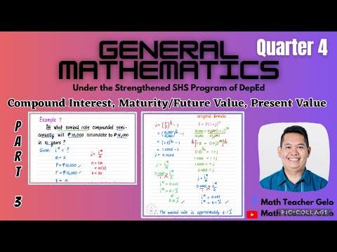Grade 11 General Mathematics | COMPOUND INTEREST, MATURITY/FUTURE VALUE & PRESENT VALUE | Part 3
