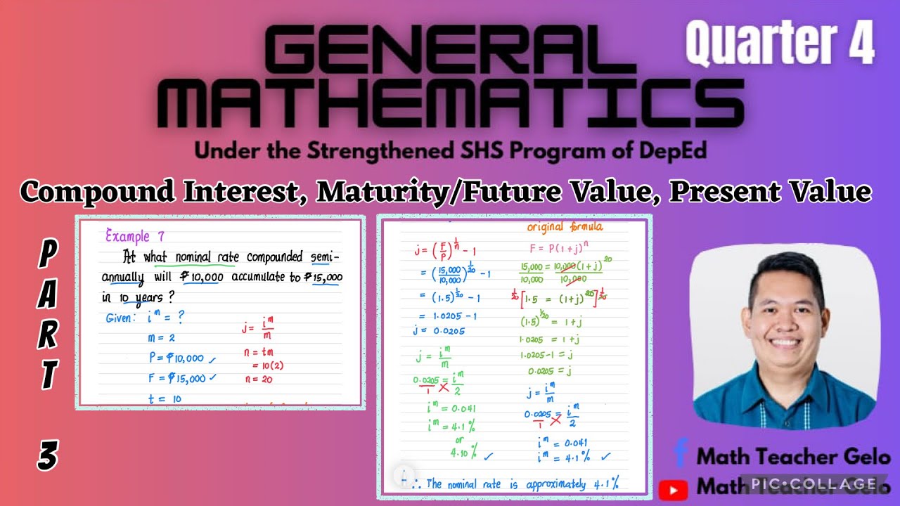 Grade 11 General Mathematics | COMPOUND INTEREST, MATURITY/FUTURE VALUE ...