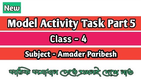 Class 4 🔥 Amader Paribesh 🔥 Model Activity Task Part 5