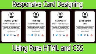 Designing Awesome And Responsive Cards Using Pure HTML and CSS.||With Free source Code.