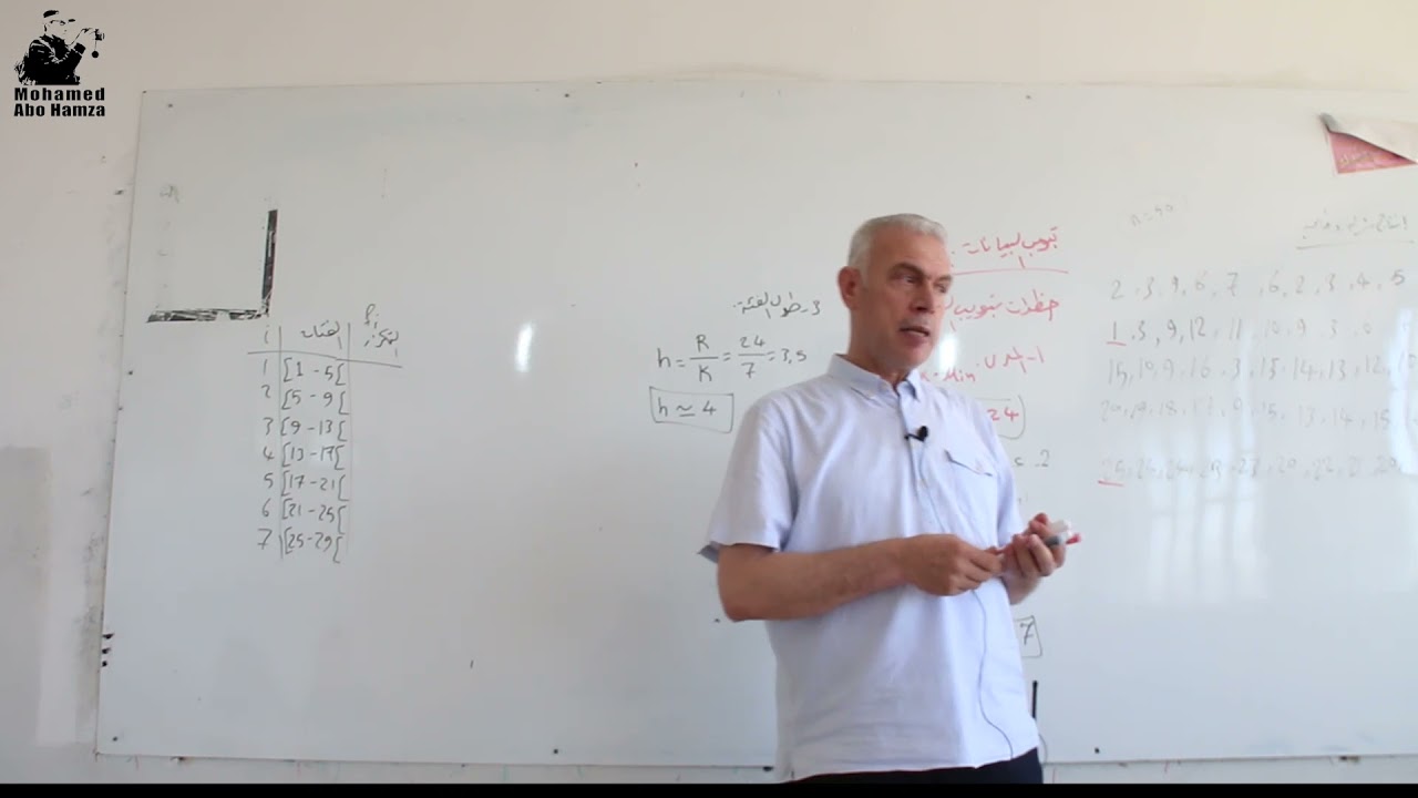 مبادئ الاحصاء مقاييس النزعة المركزية ومقاييس التشتت للبيانات المبوبة