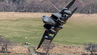 F15E Strike Eagles Low Level Training in the Mach Loop