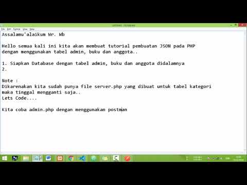 Tutorial pembuatan JSON pada PHP (admin, buku, anggota) - YouTube