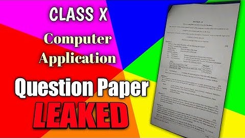 ICSE | Class 10 | Computer Application | Question Paper 2022 - 2023 | Half Yearly Examination