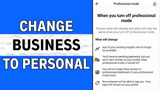 How to Change Facebook Business Page To Personal profile