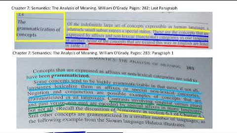 Vid 8 Contemporary Linguistics Chapter 7 Semantics: The Gramaticization of Concepts